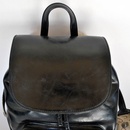 Love Moschino black backpack with 3D logo, like new