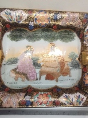 Satsuma ashtray, handmade and gilded
