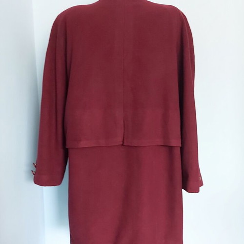 Wega red women's coat, vintage style, wool blend, sizes L-XXL