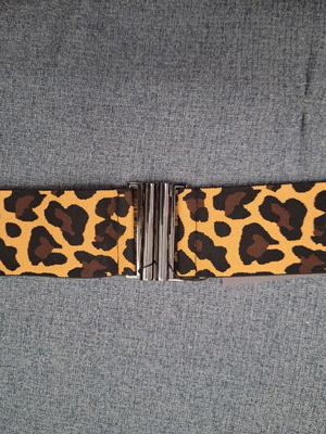 Elastic women's belt, leopard print, adjustable