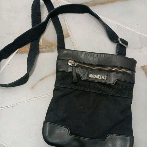 Bikkembergs leather men's bag used, black