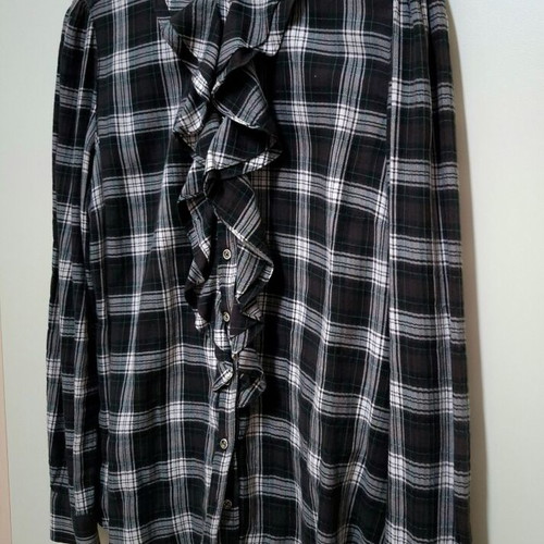 Massimo Dutti plaid shirt like new, gray and brown, size 46