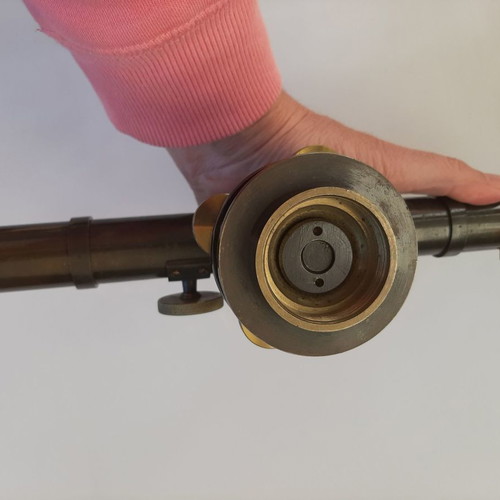 English antique theodolite used with authentic oak wood box