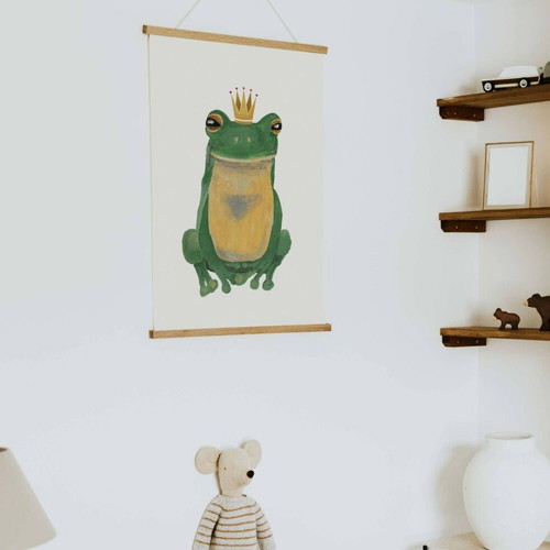 Frog with golden crown poster new Fine art