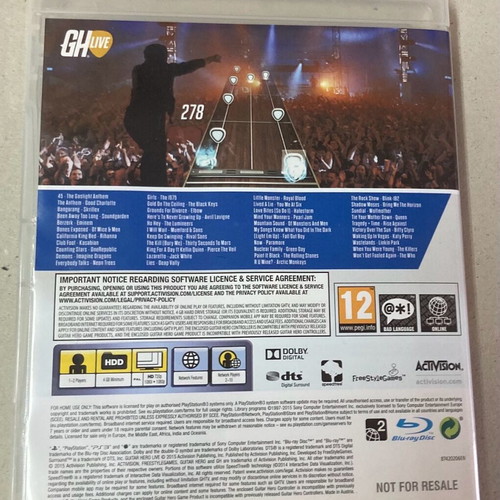 Sony PlayStation 3 Activision Guitar Hero Live In good condition Price 8 Euros