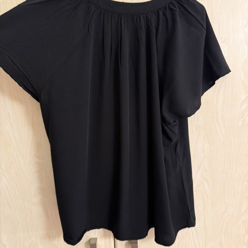 Plus size black short sleeve blouse