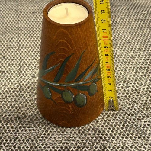 Wooden candlesticks new, handmade hand-painted set of 3