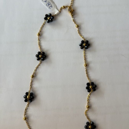 Daisys creations necklace handmade new, black and gold
