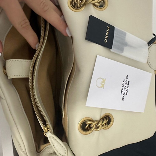 Pinko crossbody bag new, beige and white
