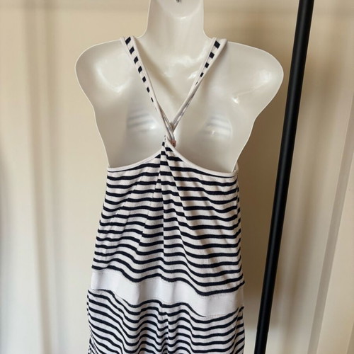 Juicy Couture terry one-piece L lightly worn, white and blue