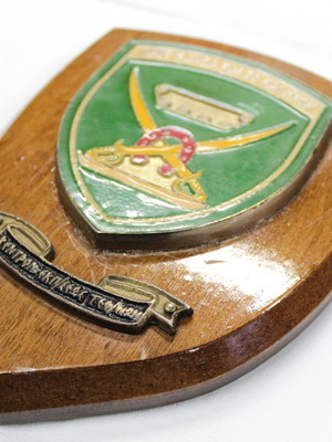 Plaque on wooden base used, Armored Troops Training Center 1980