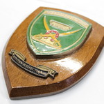 Plaque on wooden base used, Armored Troops Training Center 1980