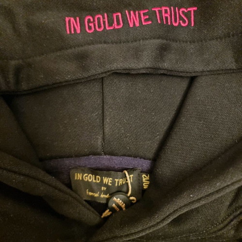 Hoodie kids new In Gold We Trust black for 10-12 years