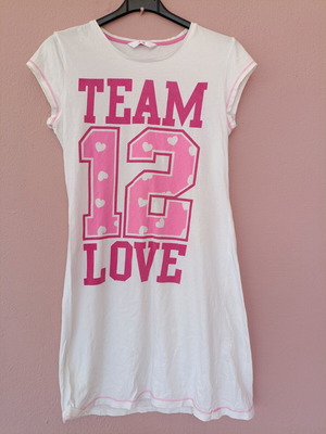 F&F Youth Dress like new, white and pink, cotton elastic