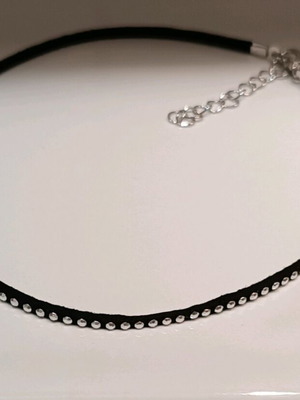 Τσοκερ χειροποίητο μαύρο με ασημί τρουκς καινούργιο