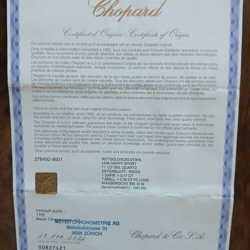 Chopard watch box like new, dark blue leather