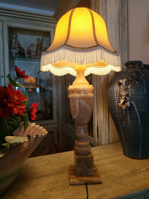 Onyx table lamp used, from Crete