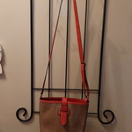 Crossbody bag like new, straw and leather, orange/beige
