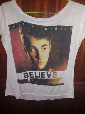 T-shirt με στάμπα JB σαν καινούργιο, άσπρο, μέγεθος L