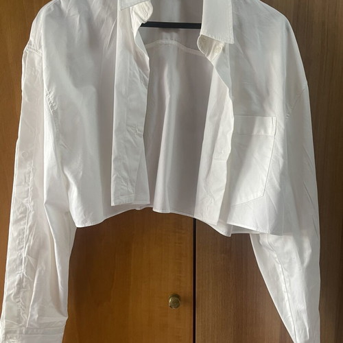 Zara crop shirt medium white like new
