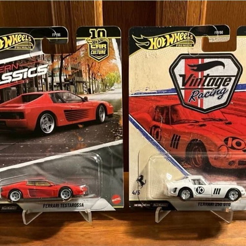 Hot Wheels Car Culture Modern Classics Ferrari Testarossa and Vintage Racing Ferrari 250 GTO new