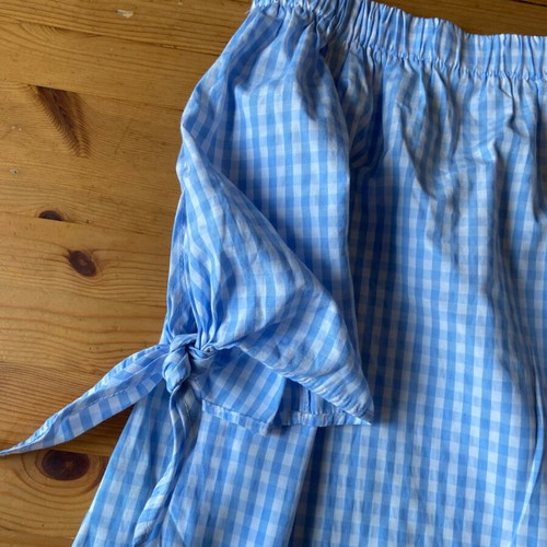 Concept women's summer checked blouse sky blue like new, size XS