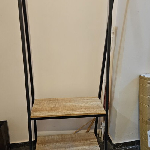 Coat rack with two shelves, 150x25 cm