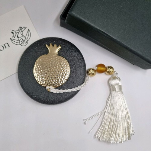New New Year's pomegranate charm gilded 18K on marble