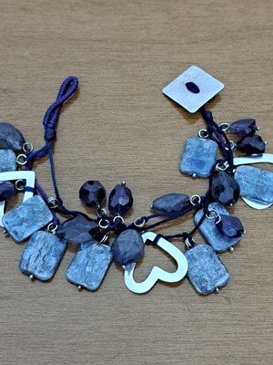 Vally Kontidis 925 silver bracelet with kyanite, amethyst and sapphire