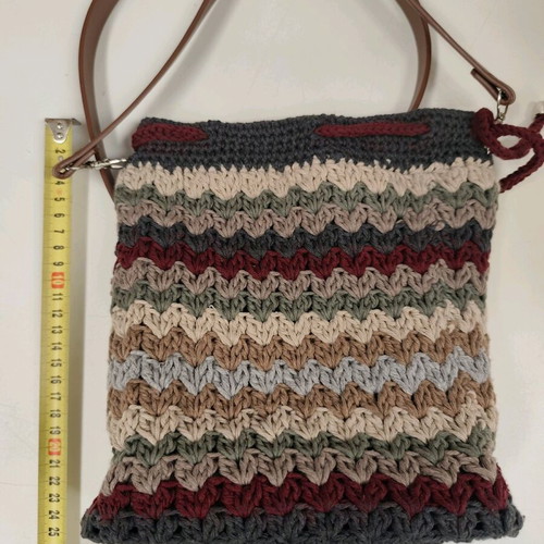 Handmade bucket bag like new, multicolor shoulder style