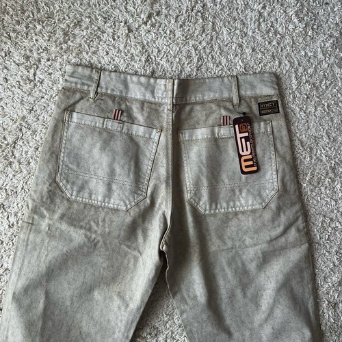 Vintage Met wide pants with waxed fabric, new, size L