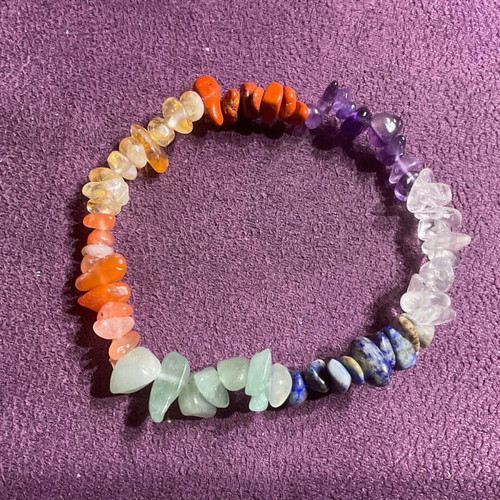 Chakra elastic bracelet with crystals