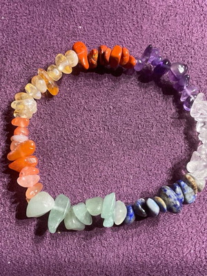 Chakra elastic bracelet with crystals