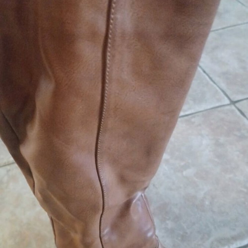 Leather boots with fur size 38 brown like new