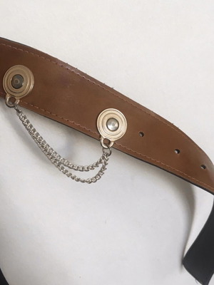 Brown belt with gold details like new, length 95cm