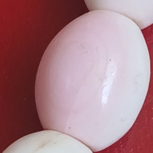 Pressed coral necklace, soft pink color, 45 cm