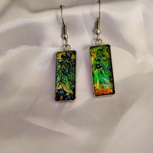 Van Gogh Irises earrings new, multicolored