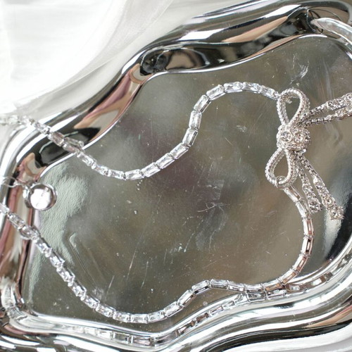 Vintage Miu Miu silver necklace with bow like new