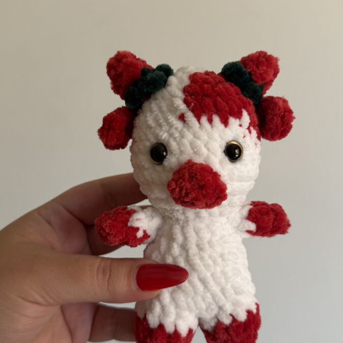 Strawberry cow handmade crocheted plush toy