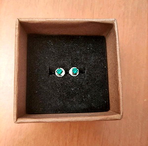 σμαραγδί σκουλαρίκια faux bijoux