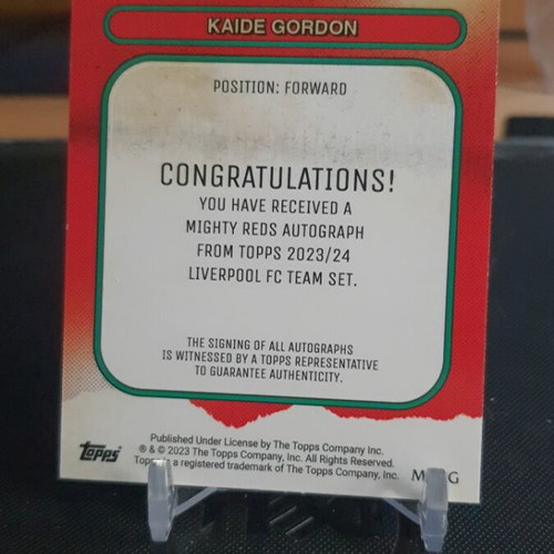 Topps Liverpool Team Set 2023-24 Kaide Gordon Auto like new