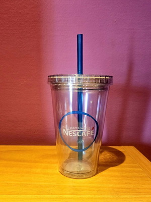 Nescafé collectible cup new for cold coffee with lid and straw