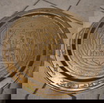  Αντίκα τραπεζάκι μπρούτζινο ξύλινα πόδια 1940-1950