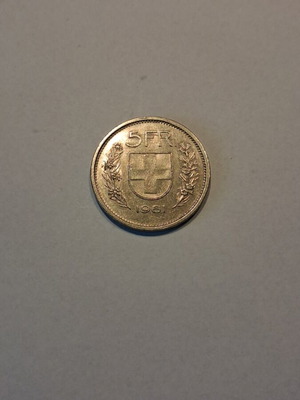 5 Swiss Francs 1981 used coin