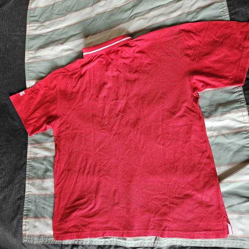 Russell Athletic vintage quarter-zip polo T-shirt, XL, red