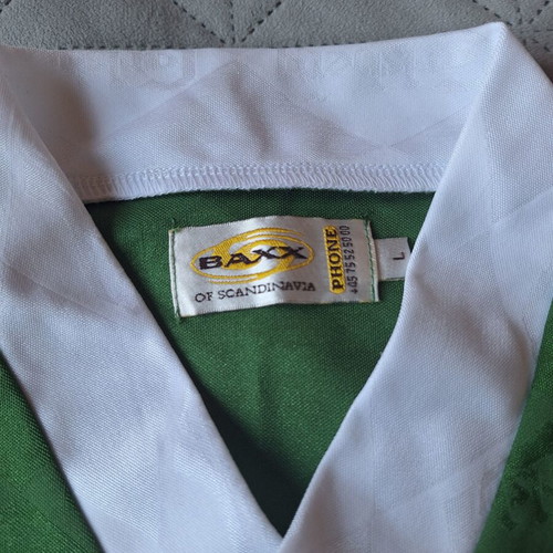 Carlsberg Retro Football Jersey used, green and white, size L