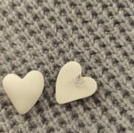 White Heart Earrings new