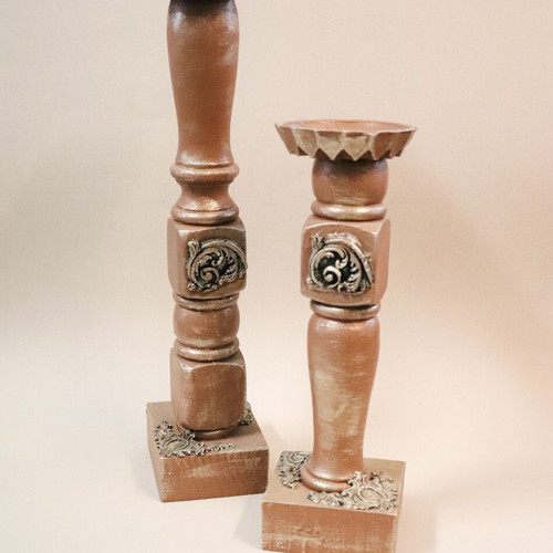 Handmade Upcycled Candlesticks Set of 2 New