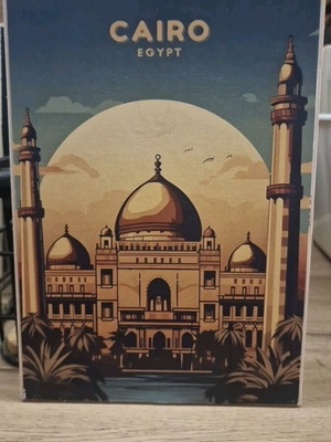 Wooden decorative sign Cairo like new, 13×18cm