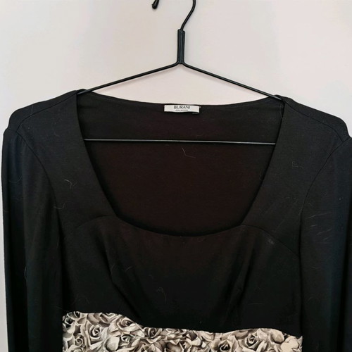 Burani collezioni dress used, black with black and white pattern, size small-medium